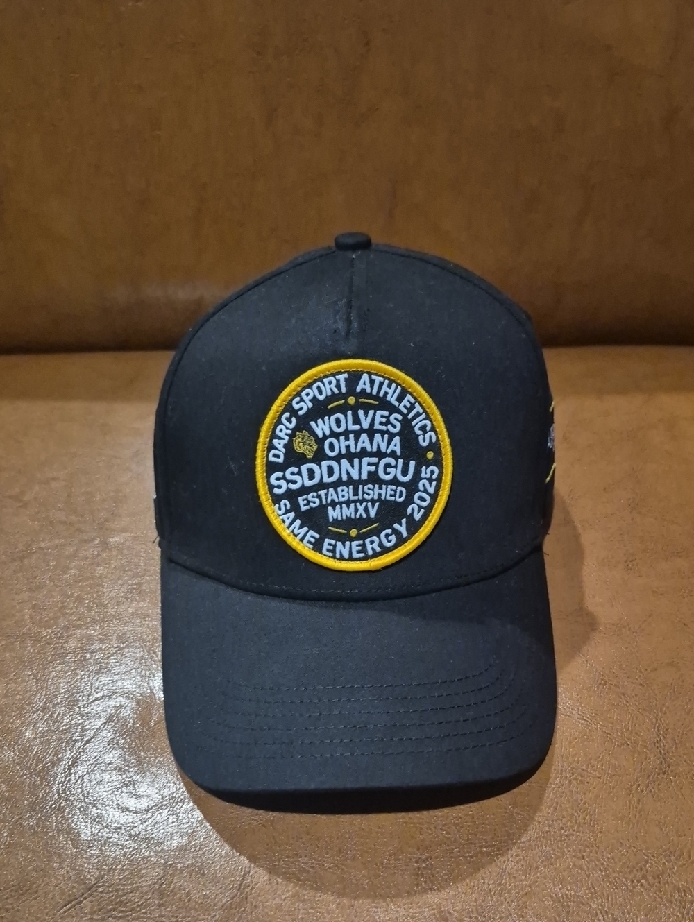 DARC SPORT Black Patch Baseball Cap with Yellow Trim